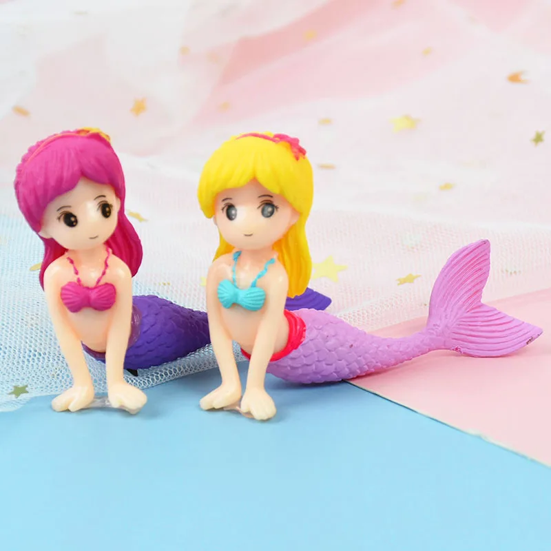 Mermaid Party Decorations Ocean World Girl Cake Topper for Kids Little Mermaid Birthday Party Cake Decor Gift Wedding Favors