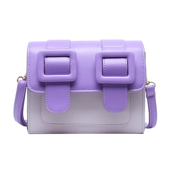 

Contrast color Leather Crossbody Bags For Women 2020 Travel Handbag Fashion Simple Shoulder Messenger Bag Ladies Cross Body Bag