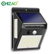 CHIZAO солнечной энергии зарядки Открытый беспроводной настенный светильник с датчиком движения светильник 100LED высокой яркости автоматический светильник ing в темное время суток