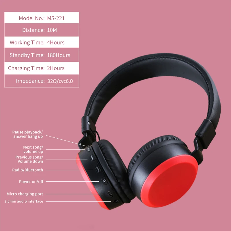 VOXLINK Popular Wireless Bluetooth Headband foldable Game Headphone for boy Gift Colorful BT 5 0 Headset Bluetooth Headphone