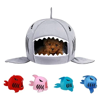 

Dropship Pet Cat Bed Soft Pet Cushion Dog House Shark For Large Dogs Tent High Quality Cotton Small Sleeping Bag Product Items
