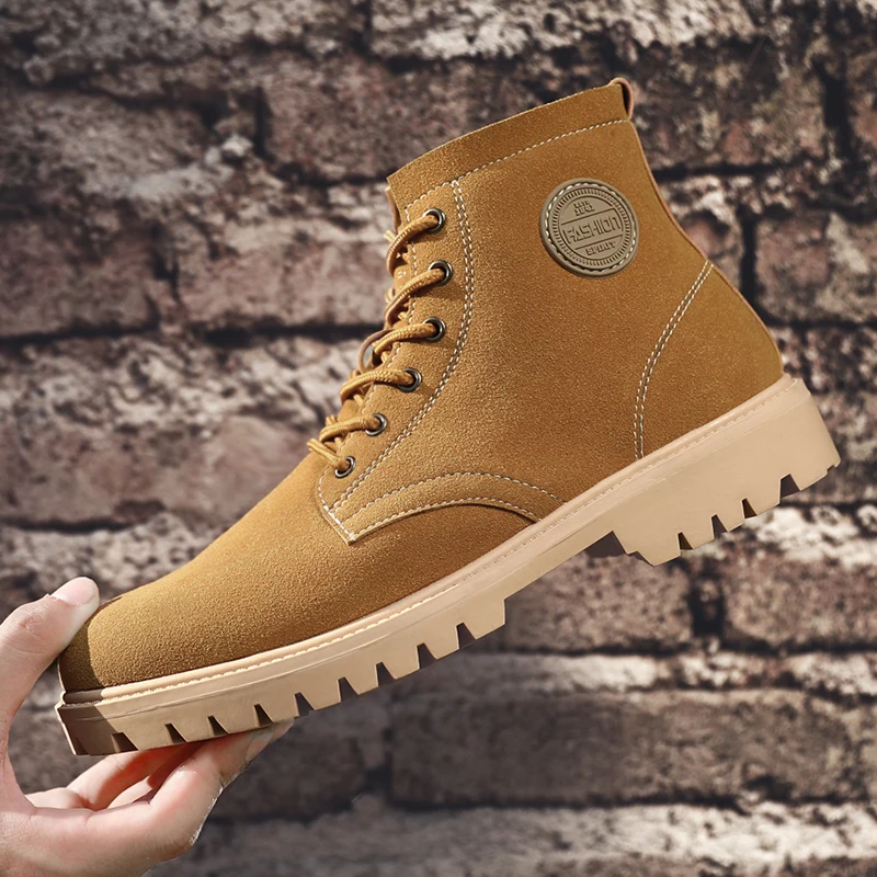 Лидер продаж; зимние мужские ботинки; высокие модные уличные Ботинки Martin; botas hombre; Мужская Удобная мягкая износостойкая обувь; KLYWOO