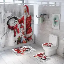 4 шт Ванная комната душ вода впитывающий коврик нескользящий Санта Клаус коврик набор кухонный коврик для туалета напольный коврик@ 25