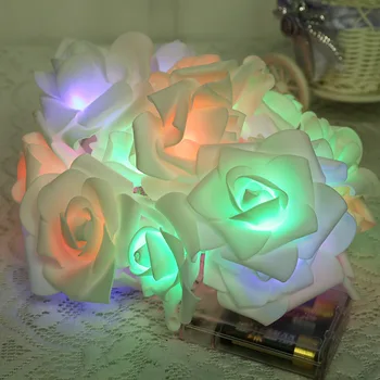 

WENHSIN Christmas Lights 20 LED Rose Flower Lantern Party Wedding Room Romantic White Light String Bedroom Decoration Flower