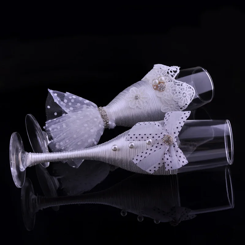 2 шт./компл. свадебное стекло es с Кружево своими руками свадебное платье стеклянный набор бокал для шампанского стакан подарок для пары свадебный душ День святого Валентина