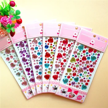 

1 Sheet DIY Decorative Diamond Crystal Stone Stickers Creative Kids Art Crafts Toys Bling Stickers Phone Decor Craft 8*18cm