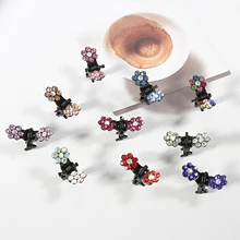 12 шт./компл. цветок с кристаллами стразами волосы когти-шпильки аксессуары украшения для волос заколки для волос для девочек