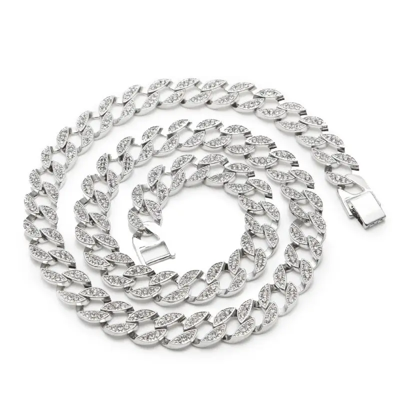 Ювелирные изделия в стиле хип-хоп, модный браслет из фианита, кубинская цепочка, ожерелье, браслет - Окраска металла: S