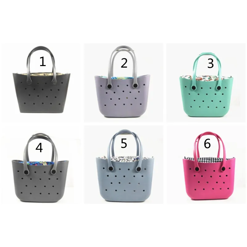 

Bog Handbag Silicone Solid Color Beach Bag 2021 Tote