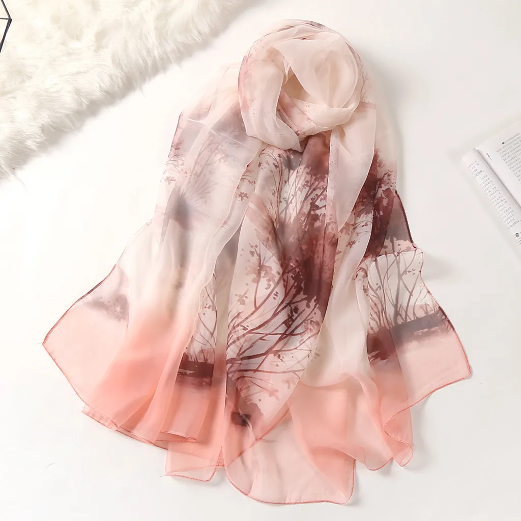 

2019 Fashion Women Wrap Scarf Simulation Silk Shawl Scarves Flower Print Long Soft Lady Spring Autumn Scarves Hijab foulard fem