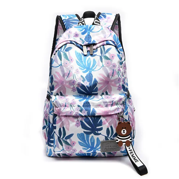 Цветы Рюкзак Япония Стиль Оксфорд вместительные, для отдыха или дорожная сумка для Для женщин; милые туфли-лодочки рюкзак для девочек школьная сумка - Color: Multi