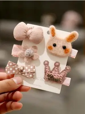 Girls Hair Accessories 5/6pcs/Set Hair Clips for Girls Baby Cute Cartoon Animal Kids Hairpins Flower Barrettes Headdress