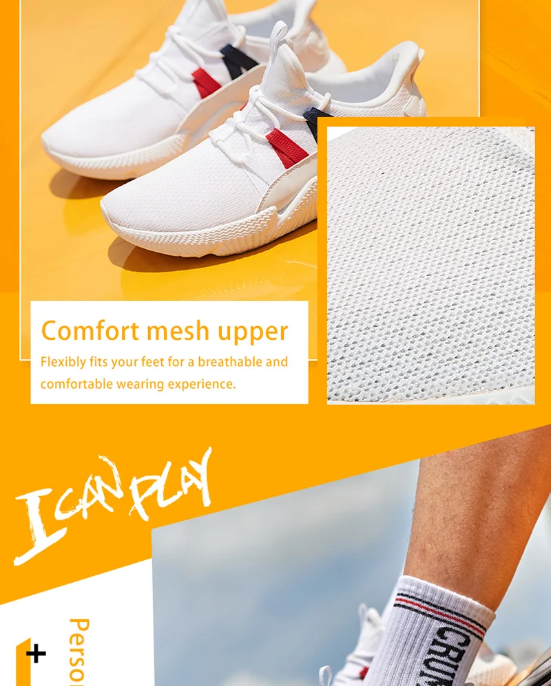 Peak Men Walking Shoes Comfortable Breathable Mesh Casual Sports Shoes Youth Lifestyle Fashion Street Shoes Sneakers