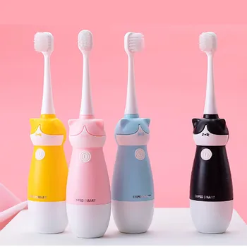 

Electric Toothbrush For Children Kids Cute Cat Waterproof Automatic Toothbrush With 3 Child-friendly Brush Heads#g40
