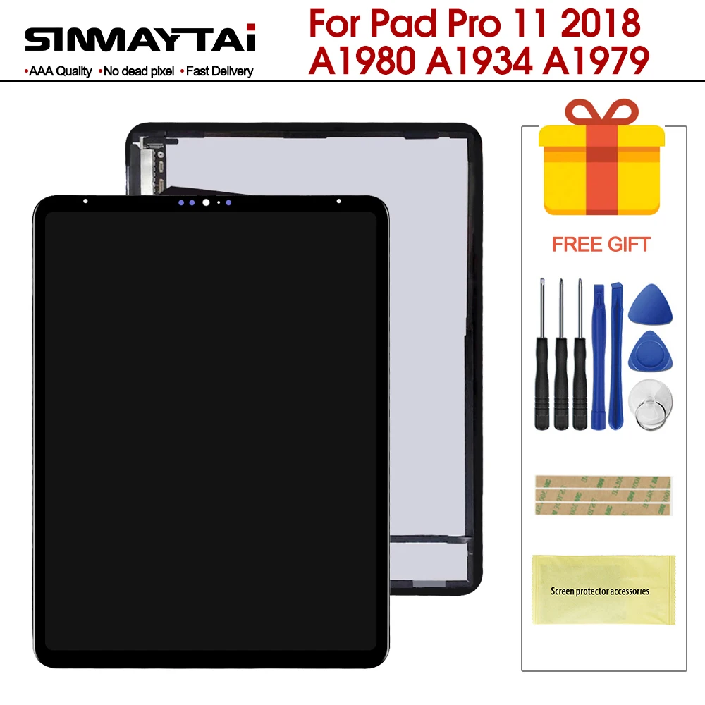 

AAA+ Full LCD For iPad Pro 11" A1980 A1934 A1979 LCD display Touch screen Assembly For iPad Pro 11" Tablet Screen Black