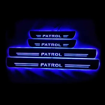 

For Nissan Patrol 2015 2016 2017 2018 Acrylic Moving LED Welcome Pedal Car Scuff Plate Pedal Door Sill Pathway Light