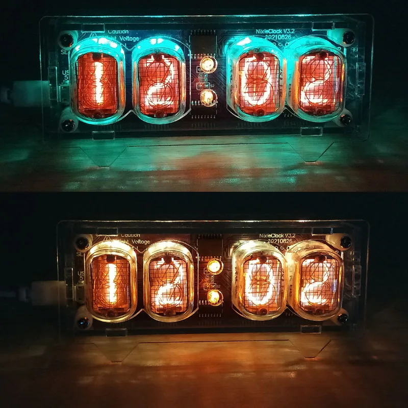 Zirrfa kit elettronico fai-da-te in12 nixie Tube orologio digitale a LED circuito regalo PCBA, senza tubi luminosi