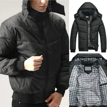 

Oversize Men Fashion Rib Padded Down Thick Warm Jacket Hooded Parkas Jacket Warm Winter Coat Coat 2XL