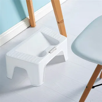 

1pcs Plastic Ottoman Footstool Anti-slip Footrest Adults Kids Step Stool WC Foot Stools with Massager for Office Bathroom Home