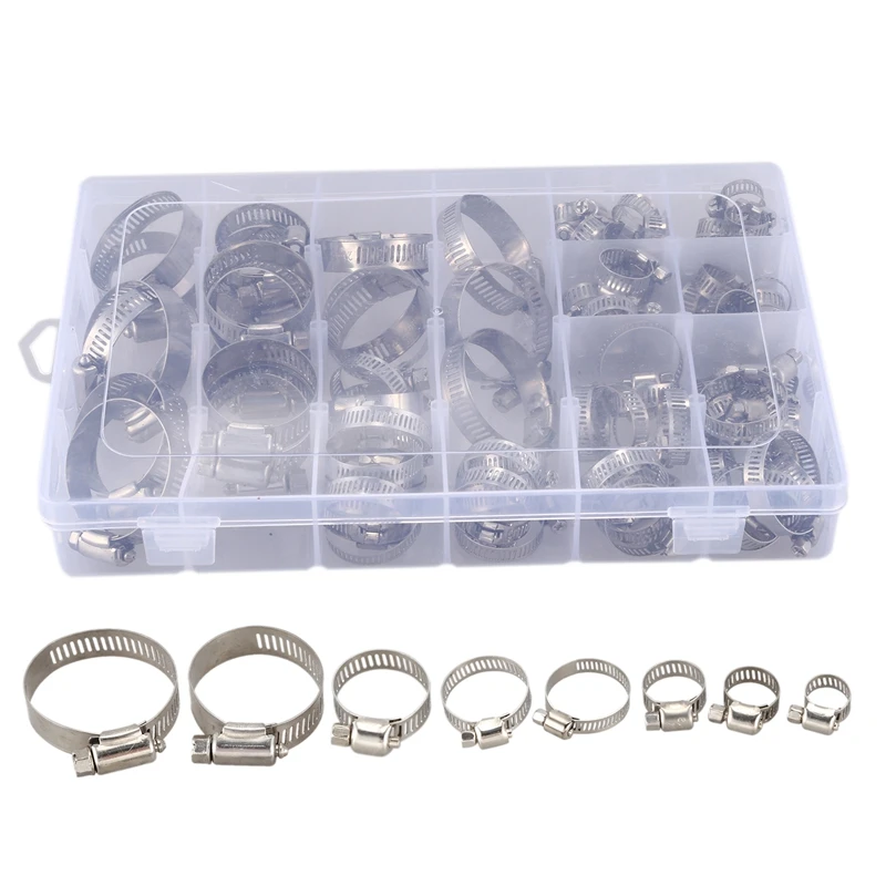 Multi Size Stainless Steel Hoop Clamp Hose Clamp Stainless Steel Set Automotive Pipes Clip Fixed