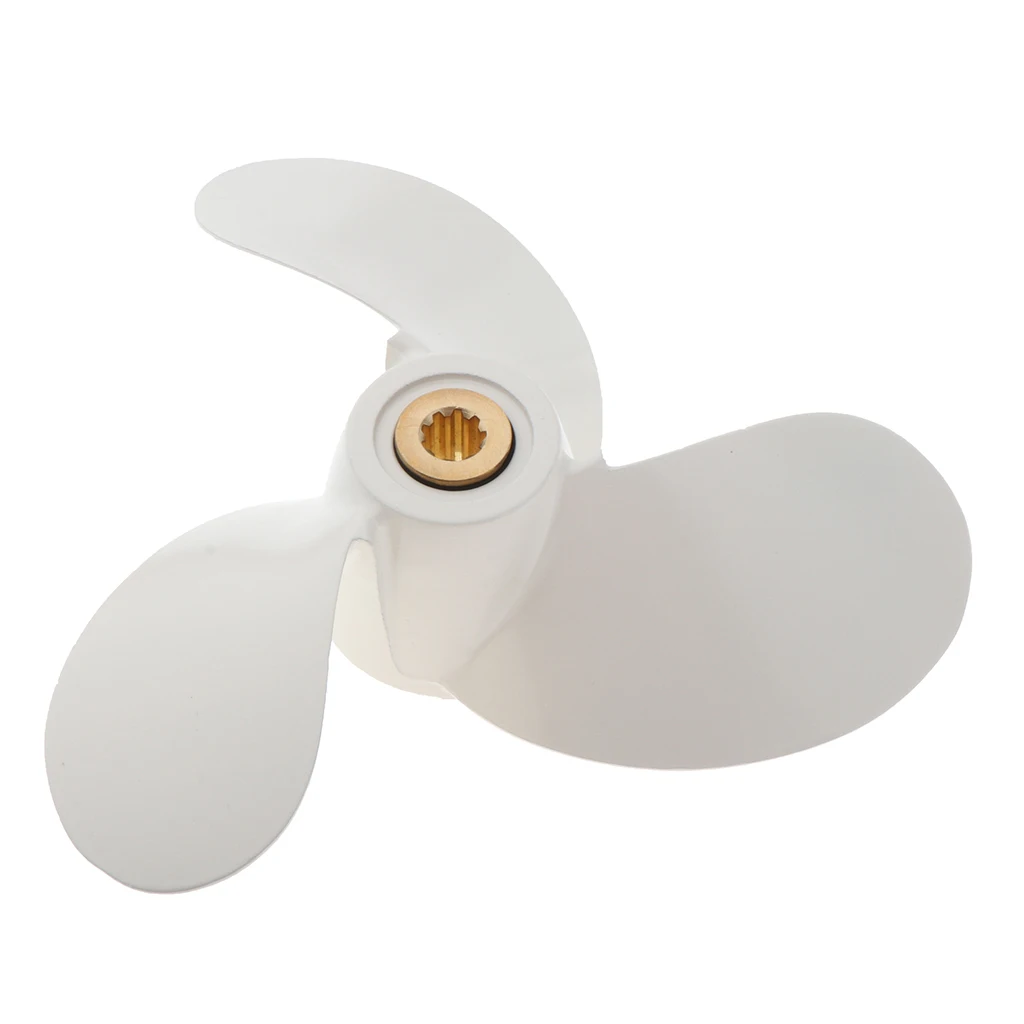 PROFESSIONAL MARINE PROPELLER 2.5 HP WHITE FINISH for Yamaha 7 1/4 X 6 BS marine propeller
