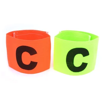 

2 x Buckle Orange Green Elastic Soccer Captain's Arm Band