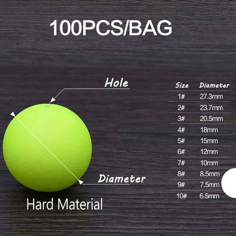 100PCS Foam Floats Ball Beads Fishing Bait