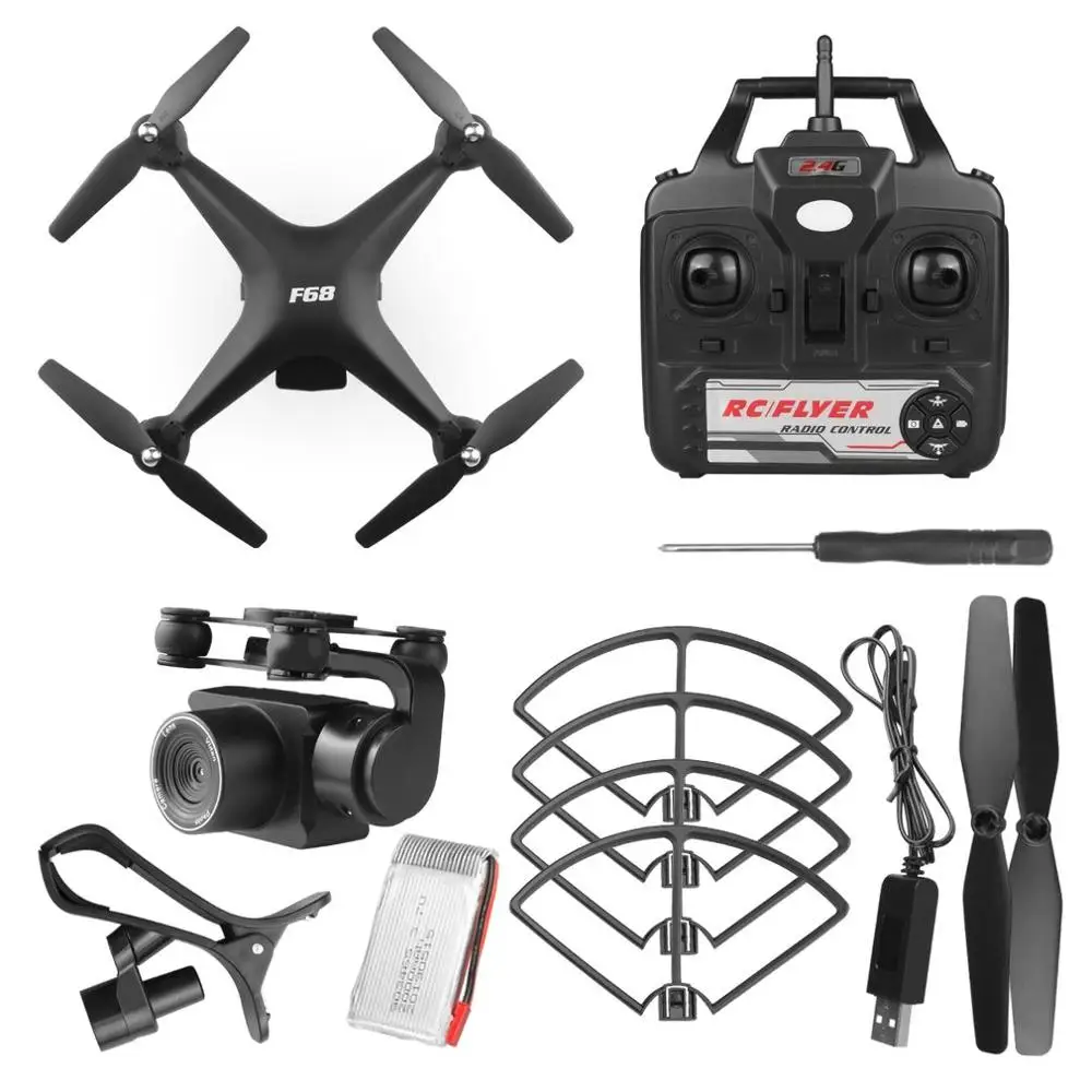 

F68 RC Drone HD 1080P/4K WiFi Servo ESC Camera Height Hold Gesture Photo 6-axis Gyro Remote Control Helicopter Airplane Drone