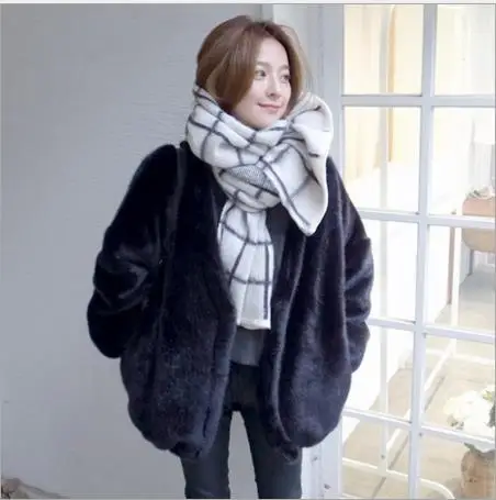 Vetement Winter Women's Faux Fur Jacket Artificial Fur Overcoat Furry Coat Femme Plus Size Furry Fake Fur Outwear Q989