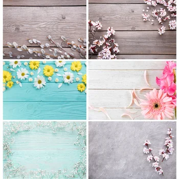 

SHENGYONGBAO Vinyl Custom Photography Backdrops Flower and Wood planks Theme Photo Studio Background 20212FL- 02