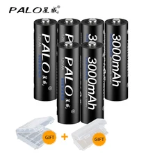 PALO 2~ 8 шт 1,2 V AA перезаряжаемые батареи 3000mah AA NiMH 1,2 V Ni-MH 2A предварительно заряженные аккумуляторные батареи для камеры игрушки
