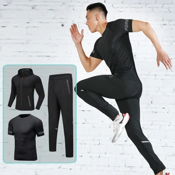 

MANI 3 Pcs/Set Men's Tracksuit Sports Suit Gym Fitness Compression Clothes Running Jogging Sport Men Gym Quick Dry set