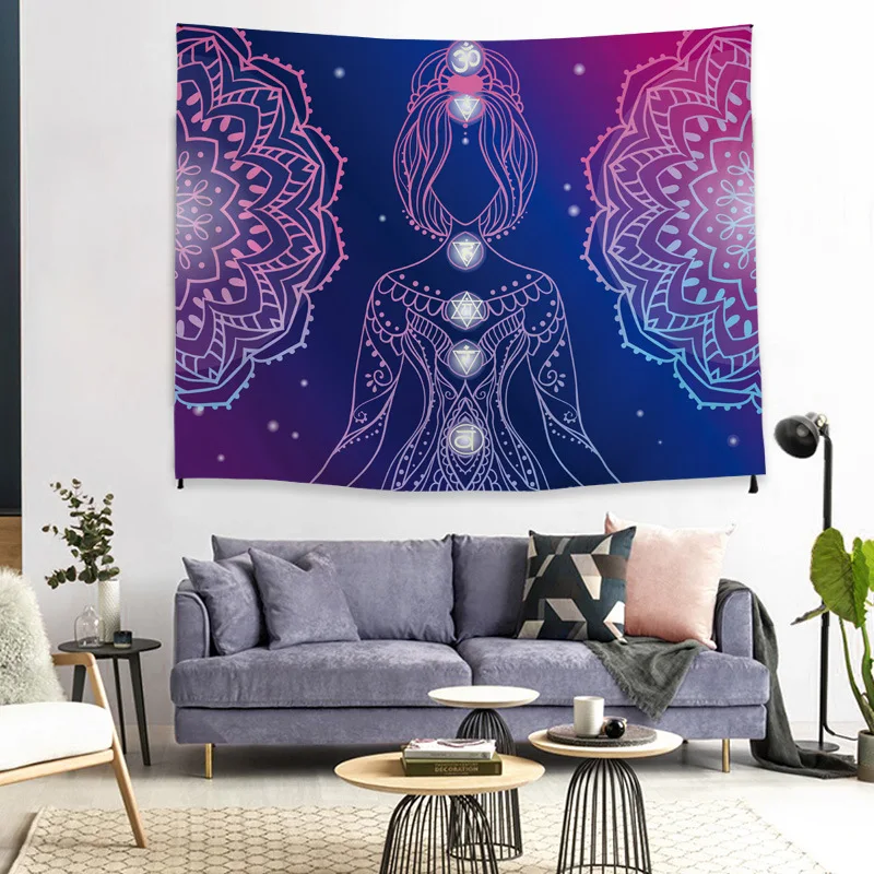 Mandala Bohemian tapestry ribbon lace wall hanging large tapestry psychedelic wall cloth carpet pad living room decoration