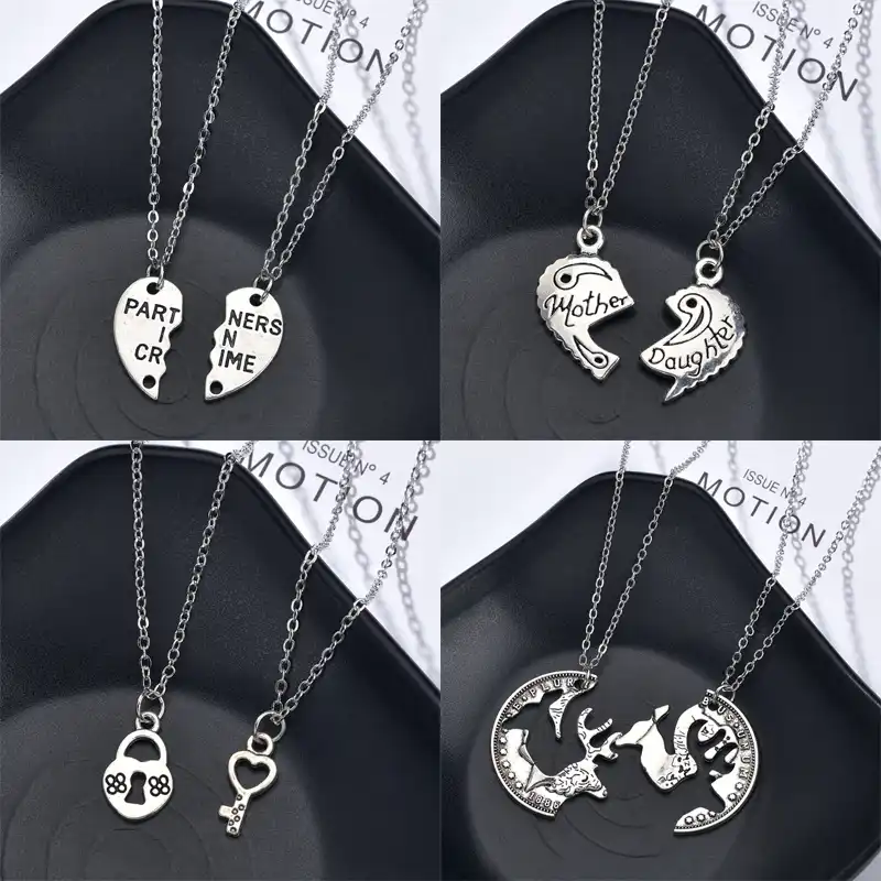 2 шт ожерелье лучшие друзья ювелирные изделия ключ-сердце, замок кулон пары парные ожерелье s & Подвески унисекс влюбленные подарок на день С...