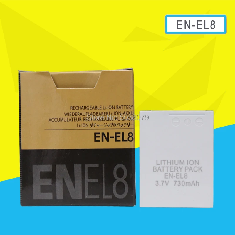 EN-EL8 RU EL8 ENEL8 Камера Батарея для Nikon COOLPIX S1 S2 S3 S4 S5 S6 S7 S7C S8 S9 S51 S50 S52 P1 P2 L1 L2 MH-62 |