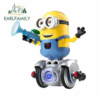 

EARLFAMILY 13cm x 12.6cm for Minion Mip Turbo Dave Motorcycle Stickers Vinyl Car Sticker Anime Waterproof Body for Car Decal