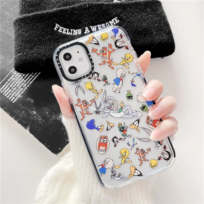 Чехол для телефона с героями мультфильмов Crazy Bunny iPhone 11 12 Pro mini XS Max XR X 7 8 Plus SE 2020