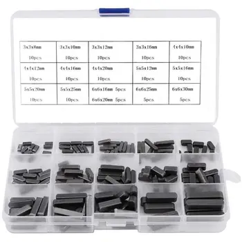 

Practical Boutique 140Pcs Key Stock Assortment 10mm x12mmx 16mm x20mm x25mm x30mm Key Stock Keystock Round Ended Feather Key Par