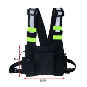 

Men Women Fashion Chest Rig Bag Reflective Vest Hip Hop Streetwear Functional Harness Chest Bag Pack Front Waist Pouch Backpack
