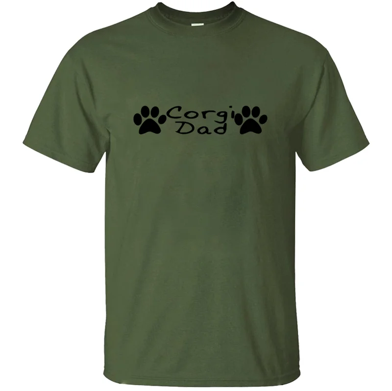 Удобная мужская футболка corgi dad, женская одежда, мужская футболка с круглым воротником, хлопок, размера плюс, 3xl, 4xl, 5xl, хип-хоп