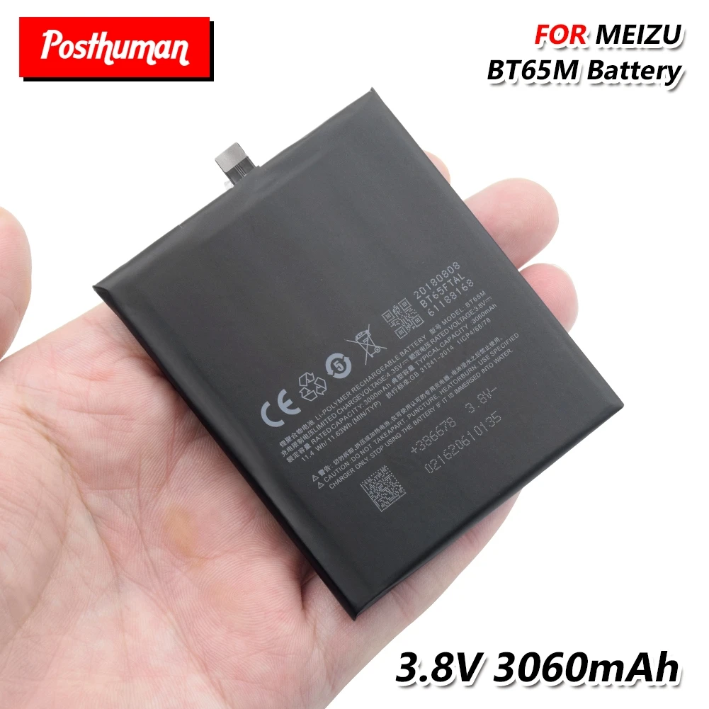 3 8 V 3060mAh BT65M литиевая Li-Po батарея для телефона подлинный аккумулятор BT-65M BT 65M Meizu MX6