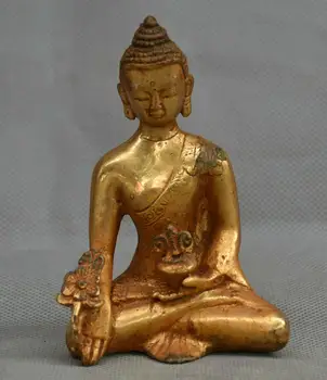 

wedding decoration Collect Tibetan Buddhism Bronze Gilt medical God Menla Medicine Buddha Statue