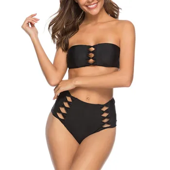 

bikinis 2019 mujer Women Bowknot Front Thong Bikini Swimsuit Strapless Bathing Suit biquinis feminino thong bikini bather mayo