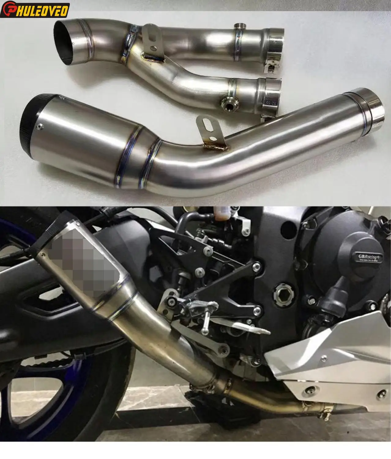 Титановый сплав для Yamaha YZF R1 2015 2019 выхлопной трубы ссылку мотоцикл глушитель Escape