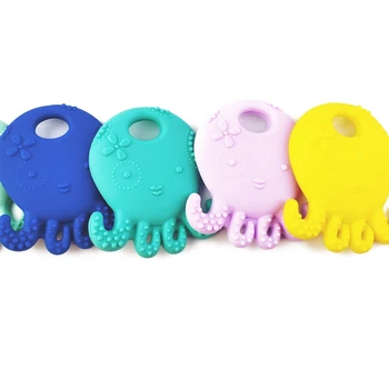 

1Pc Octopus-Shaped Silicone Teether Soft Texture Baby Teething Toys DIY Nursing Accessories Food Grade Silicone