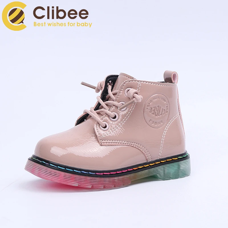 

Clibee 2020 Children Autumn Winter Shoes Boots Girls Boys PU Leather Waterproof Martin Boots Fashion Dress Rubber Boots for Kids