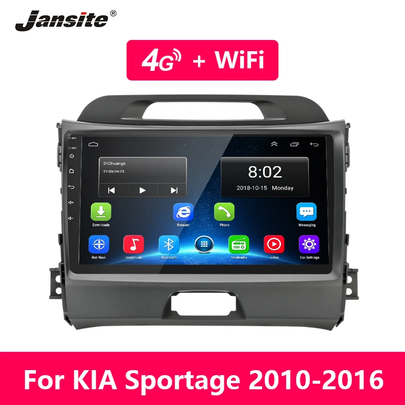 

Jansite Android Car Radio for KIA Sportage 2010 2011 2012 2013 2014 2015 2016 IPS touch screen 4G WIFI Bluetooth Mirror link