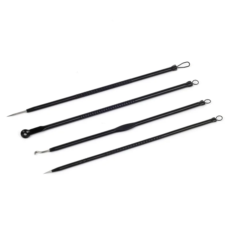 4PCS Blackhead Extractor Cleaner Acne Blemish Remover Needles Set Stainless Black Spots Comedone Face Pore Facial Cleanser Tools