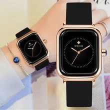 

Reloj Mujer WWOOR Fashion Watch for Women Luxury Quartz Black Casual Elegant Silicone Female Clock Ladies Dress Wristwatch