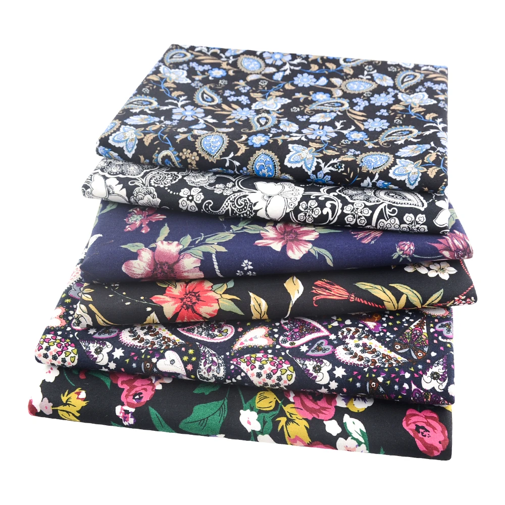 Teramila 6/7-teiliges Set Fat Quarter Bundle, bedruckter Popeline-Baumwollstoff für Handarbeiten, Patchwork, Nähen, DIY-Taschen, Quilt-Stoffe – Detail 23
